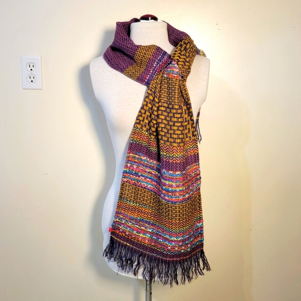 Staring at Stars: Women's Multi-color Colorful Woven Winter Neck Scarf